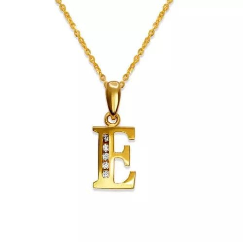 NEW 14K YELLOW GOLD INITIAL "E" PENDANT (1 of 2)