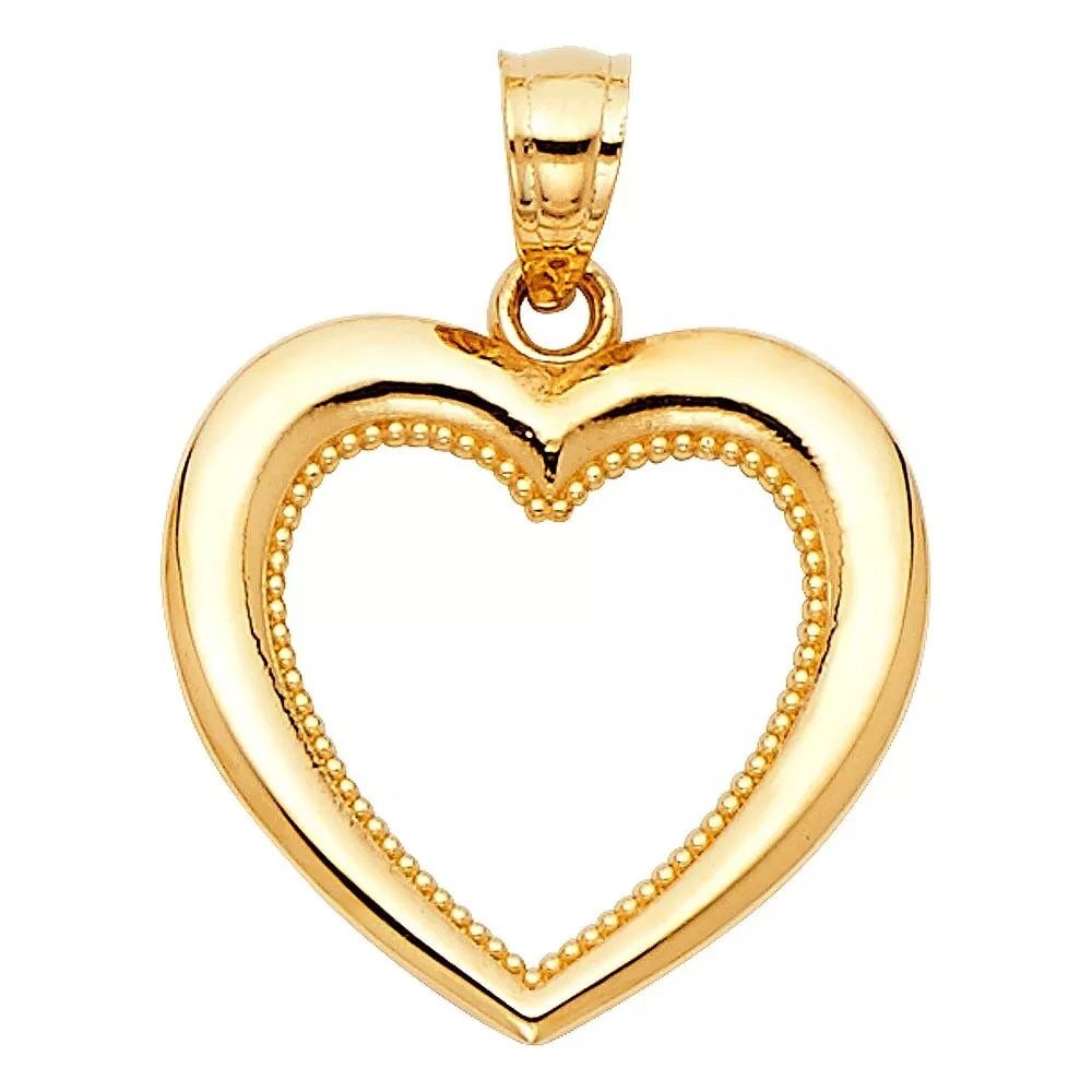 NEW 14K YELLOW GOLD HEART PENDANT (1 of 2)