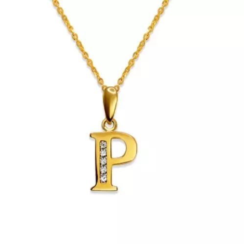 NEW 14K YELLOW GOLD INITIAL "P" PENDANT (1 of 2)