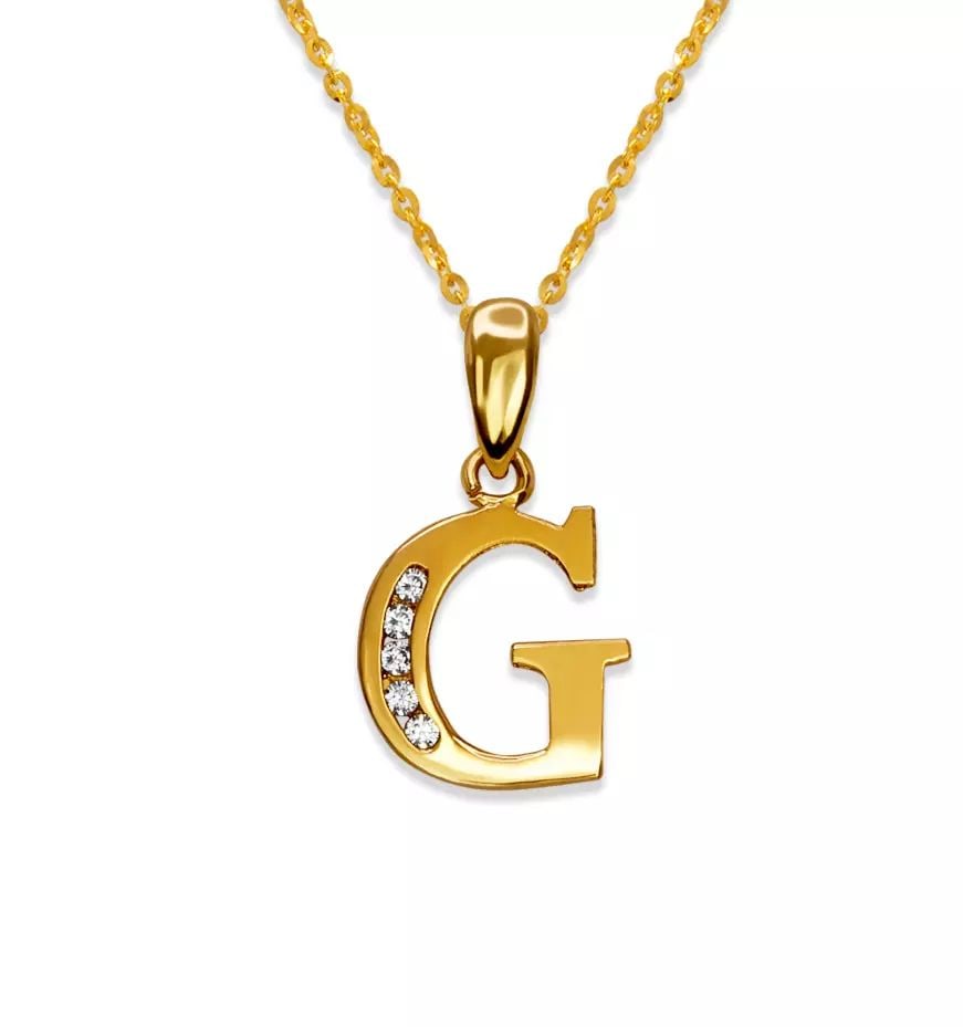 NEW 14K YELLOW GOLD INITIAL "G" PENDANT (1 of 2)