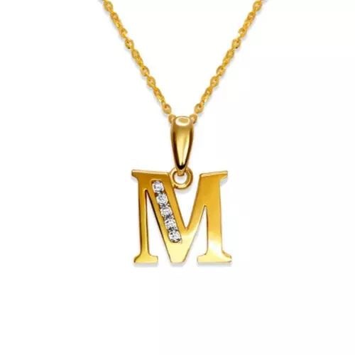 NEW 14K YELLOW GOLD INITIAL "M" PENDANT (1 of 2)