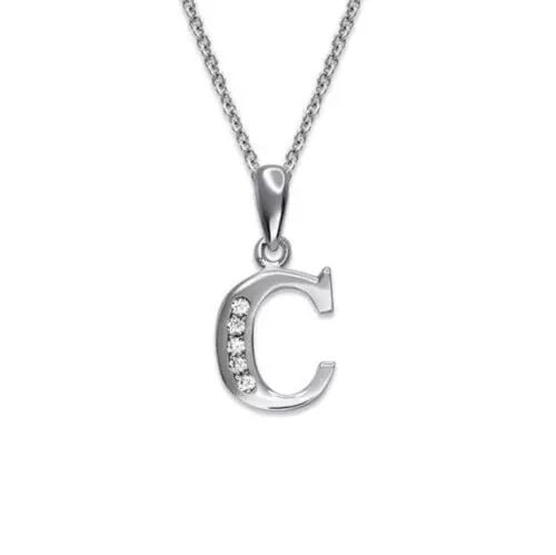NEW 14K WHITE GOLD INITIAL "C" PENDANT (1 of 2)