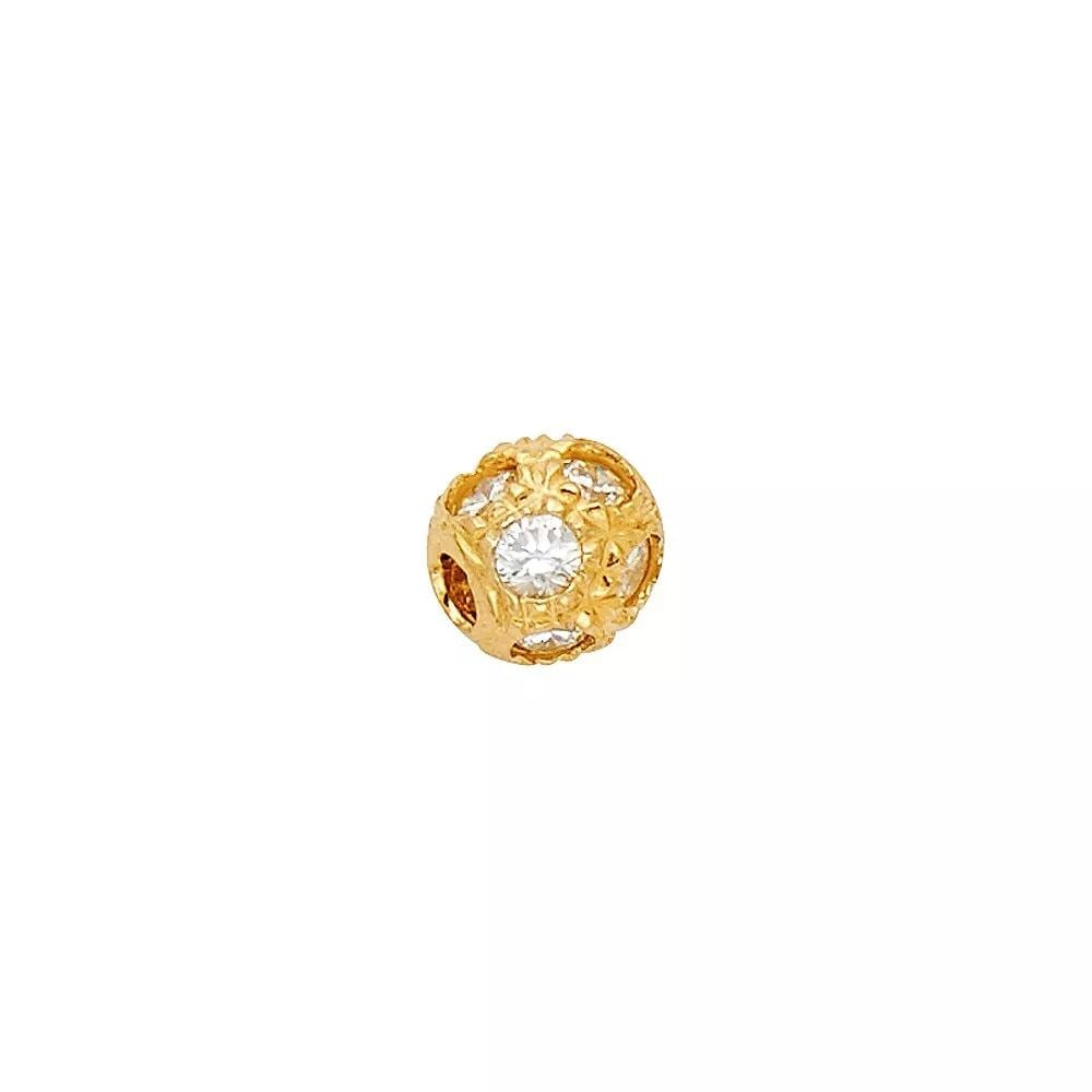 NEW 14K YELLOW GOLD CZ SPHERE PENDANT (1 of 2)