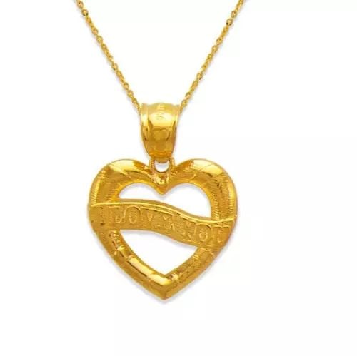 NEW 14K YELLOW GOLD I LOVE YOU HEART PENDANT: NEW 14K YELLOW GOLD I LOVE YOU HEART PENDANT 14K Yellow Gold Approx. 17x17mm High Polished Chains Sold Separately Weight: 1.8 Grams