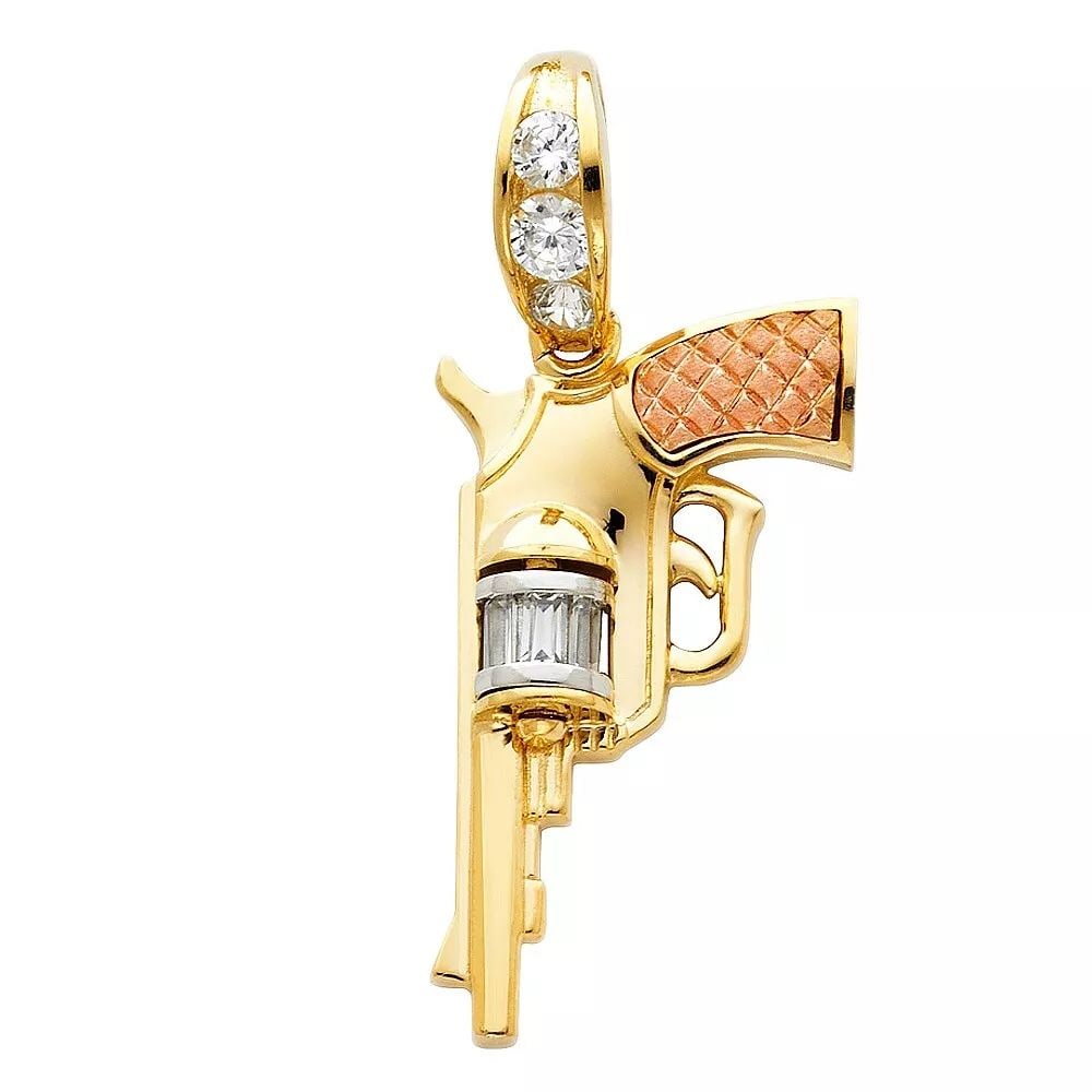 NEW 14K TRI COLOR GOLD PISTOL GUN PENDANT: NEW 14K TRI COLOR GOLD PISTOL GUN PENDANT 14K TRI COLOR GOLD NEW PISTOL GUN PENDANT WEIGHT: 7.8