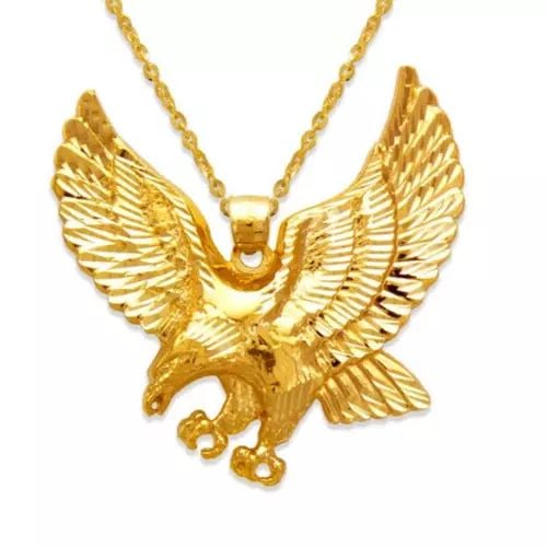 NEW 14K YELLOW GOLD EAGLE PENDANT (1 of 2)