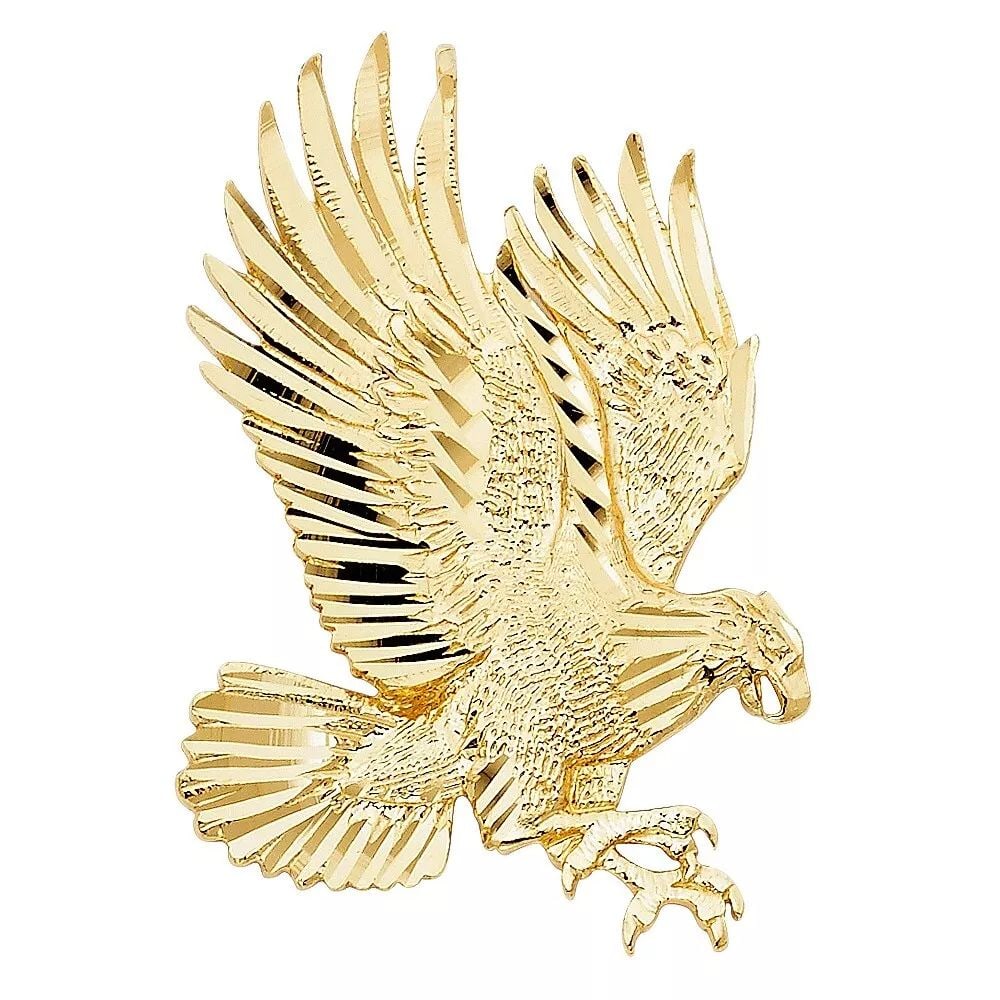 NEW 14K YELLOW GOLD EAGLE PENDANT (1 of 2)
