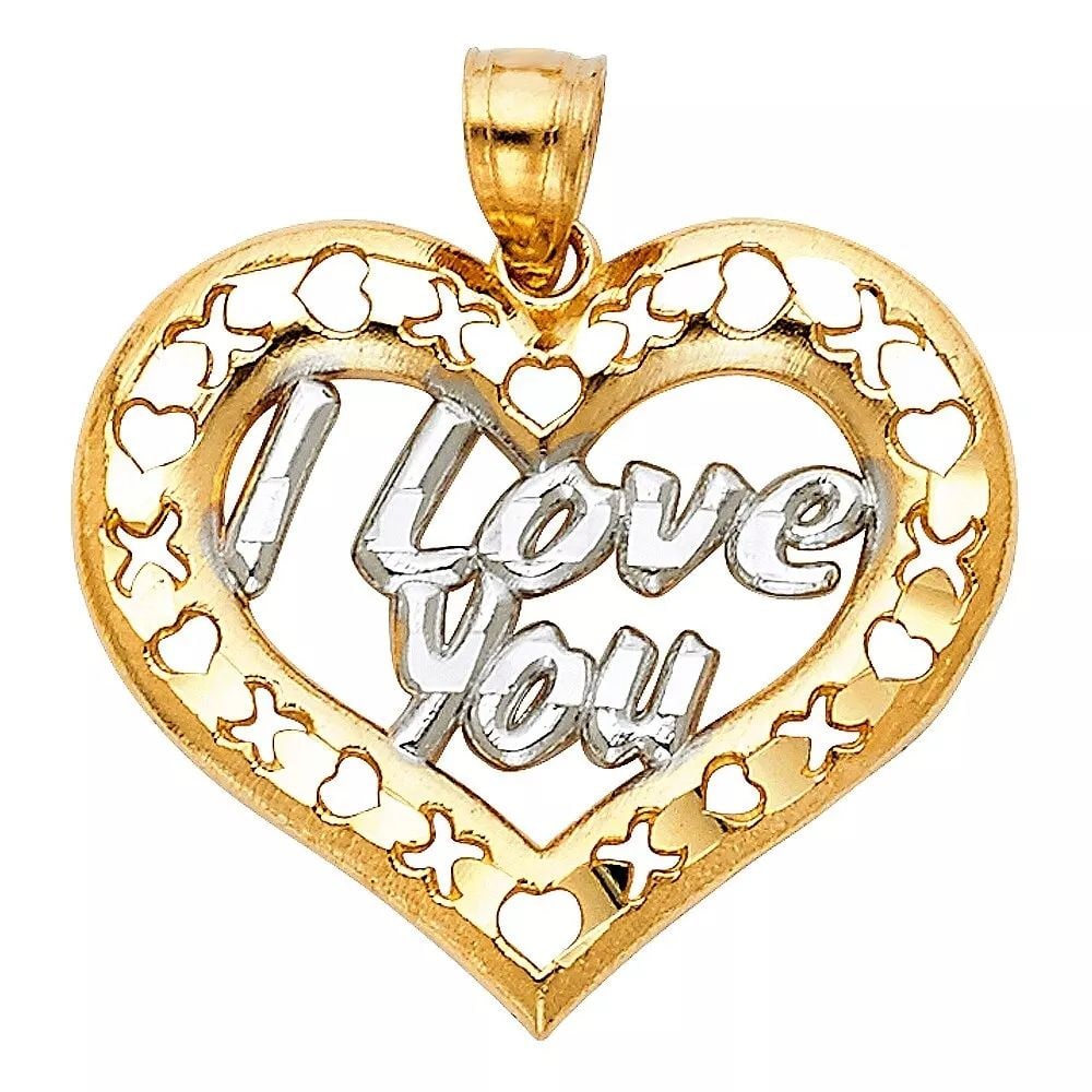 NEW 14K TWO TONE GOLD I LOVE YOU HEART PENDANT: NEW 14K TWO TONE GOLD I LOVE YOU HEART PENDANT 14K TWO TONE GOLD NEW I LOVE YOU HEART PENDANT WEIGHT: 1.8