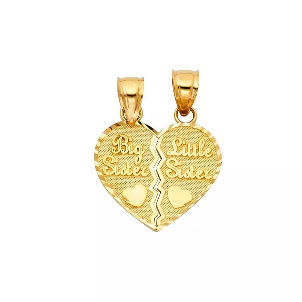 NEW 14K YELLOW GOLD HEART 2 PIECE PENDANT: NEW 14K YELLOW GOLD HEART 2 PIECE PENDANT 14K YELLOW GOLD NEW HEART 2 PIECE PENDANT WEIGHT: 1.7