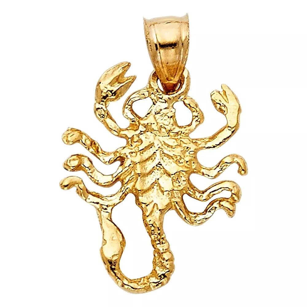 NEW 14K YELLOW GOLD SCORPION PENDANT (1 of 2)