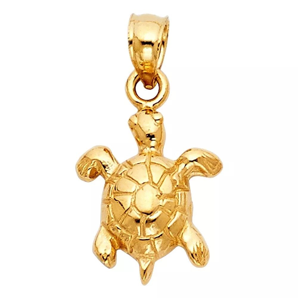 NEW 14K YELLOW GOLD TURTLE PENDANT (1 of 2)