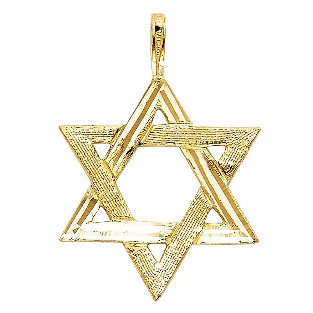 NEW 14K YELLOW GOLD STAR OF DAVID PENDANT (1 of 2)