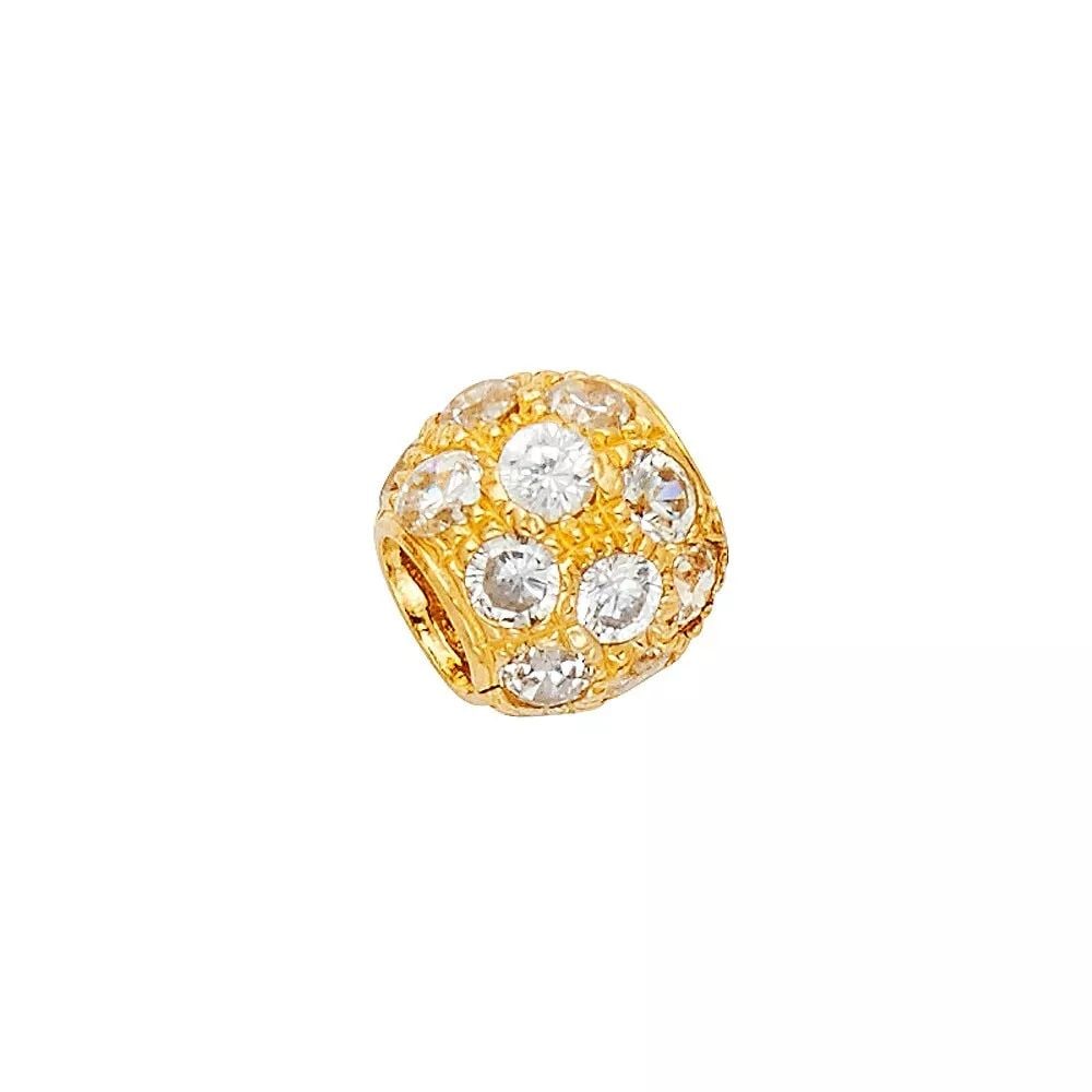 NEW 14K YELLOW GOLD CZ SPHERE PENDANT (1 of 2)
