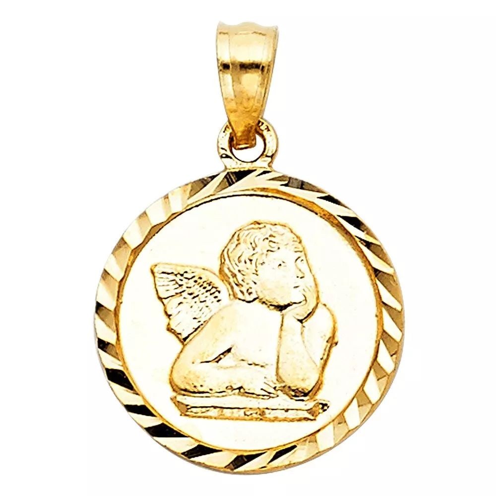 NEW 14K YELLOW GOLD ANGEL PENDANT (1 of 2)