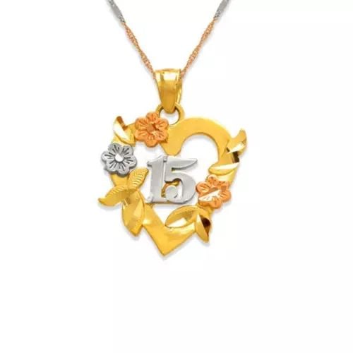 NEW 14K TRICOLOR GOLD ANOS PENDANT: NEW 14K TRICOLOR GOLD ANOS PENDANT 14K Tricolor Gold Approx. 18x17mm High Polished/Diamond Cut Chains Sold Separately Weight: 1.6 Grams