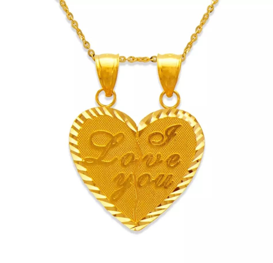 NEW 14K YELLOW GOLD LOVE YOU HEART PENDANT: NEW 14K YELLOW GOLD LOVE YOU HEART PENDANT 14K Yellow Gold Approx. 20x20mm High Polished/Diamond Cut Chains Sold Separately Weight: 2.0 Grams