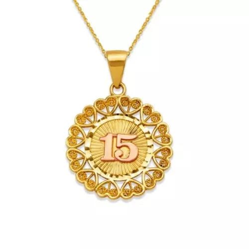 NEW 14K TRICOLOR GOLD ANOS PENDANT: NEW 14K TRICOLOR GOLD ANOS PENDANT 14K Tricolor Gold Approx. 20mm High Polished/Diamond Cut Chains Sold Separately Weight: 2.1 Grams