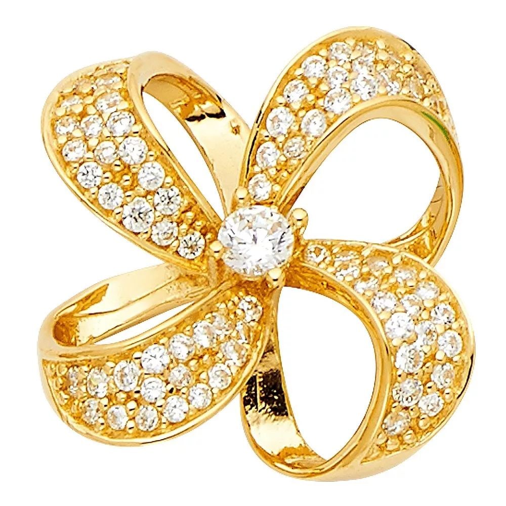 NEW 14K YELLOW GOLD CZ PENDANT (1 of 2)