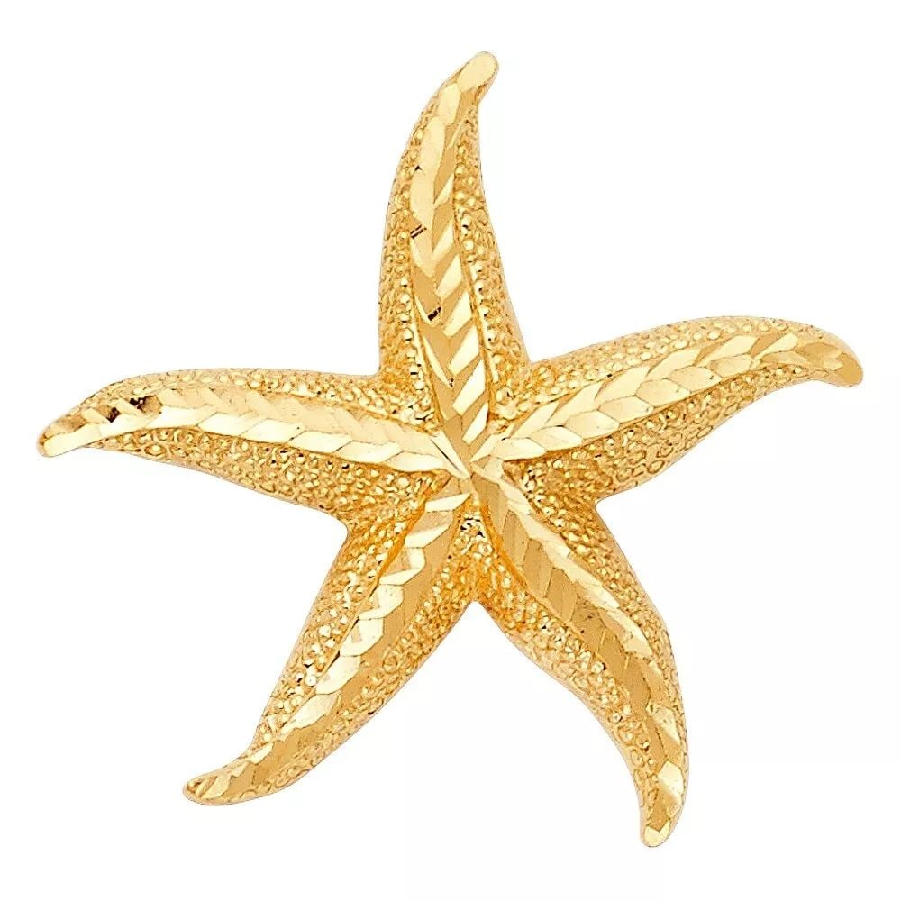 NEW 14K YELLOW GOLD STARFISH PENDANT (1 of 2)
