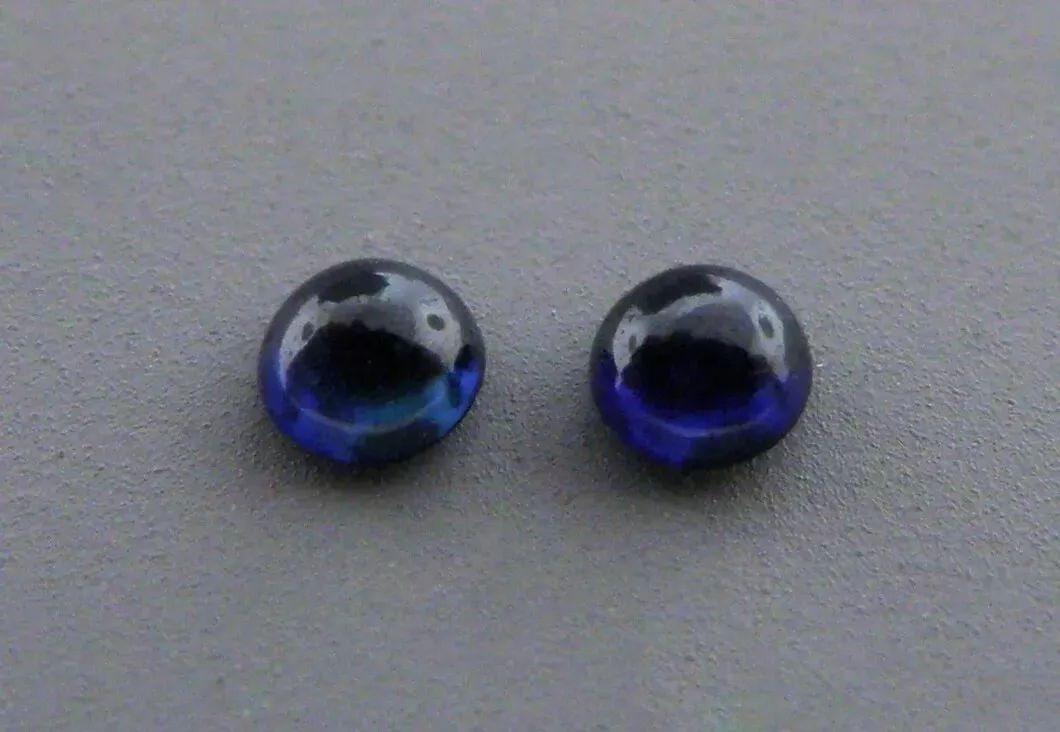2.8mm ROUND MATCHING PAIR CABOCHON NATURAL BLUE SAPPHIRE (1 of 2)