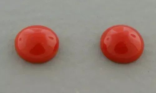 NATURAL UNTREATED MATCHING PAIR 5mm CORAL ROUND OX BLOOD DARK RED CABOCHON LOOSE: LOOSE NATURAL UNTREATED ROUND CABOCHON CORAL Coral measures 5mm in diameter Matching pair Sale is for 2 stones Natural untreated sea coral Purchased in Italy many years ago, never used before Beautifu