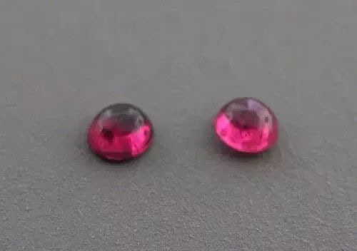 3.5mm ROUND MATCHING PAIR CABOCHON NATURAL PIGEON BLOOD RUBY (1 of 2)