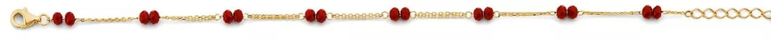 NEW 14K YELLOW GOLD CORAL BEAD BRACELET: NEW 14K YELLOW GOLD CORAL BEAD BRACELET 14K YELLOW GOLD NEW NEW 14K YELLOW GOLD CORAL BEAD BRACELET WEIGHT: 1.6 g