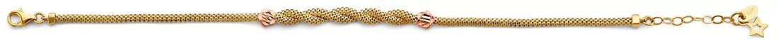 NEW 14K TWO TONE GOLD TWISTED BRACELET: NEW 14K TOW TONE GOLD TWISTED BRACELET 14K TOW TONE GOLD NEW TWISTED BRACELET WEIGHT: 3.3 g