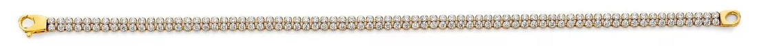 NEW 14K YELLOW GOLD 2 LINE TENNIS BRACELET (1 of 2)