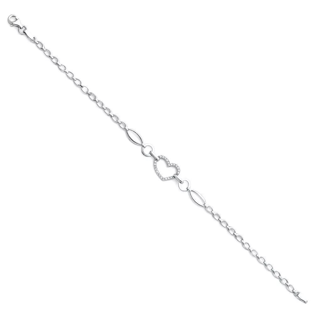 NEW 14K WHITE GOLD CZ BRACELET (1 of 2)