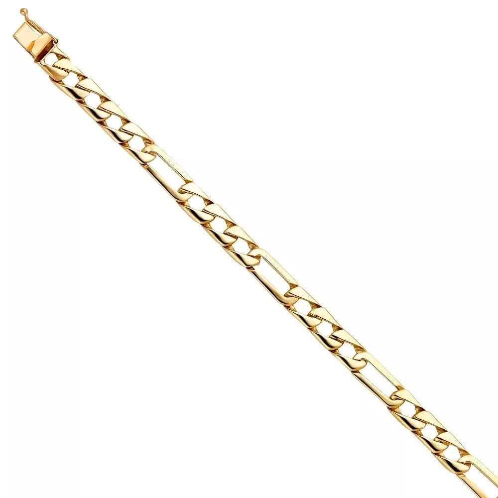 NEW 14K YELLOW GOLD FIGARO LINK BRACELET (1 of 2)
