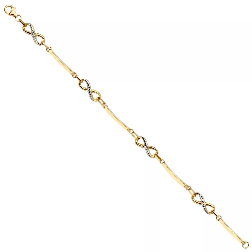 NEW 14K TWO TONE GOLD FANCY BRACELET (1 of 2)