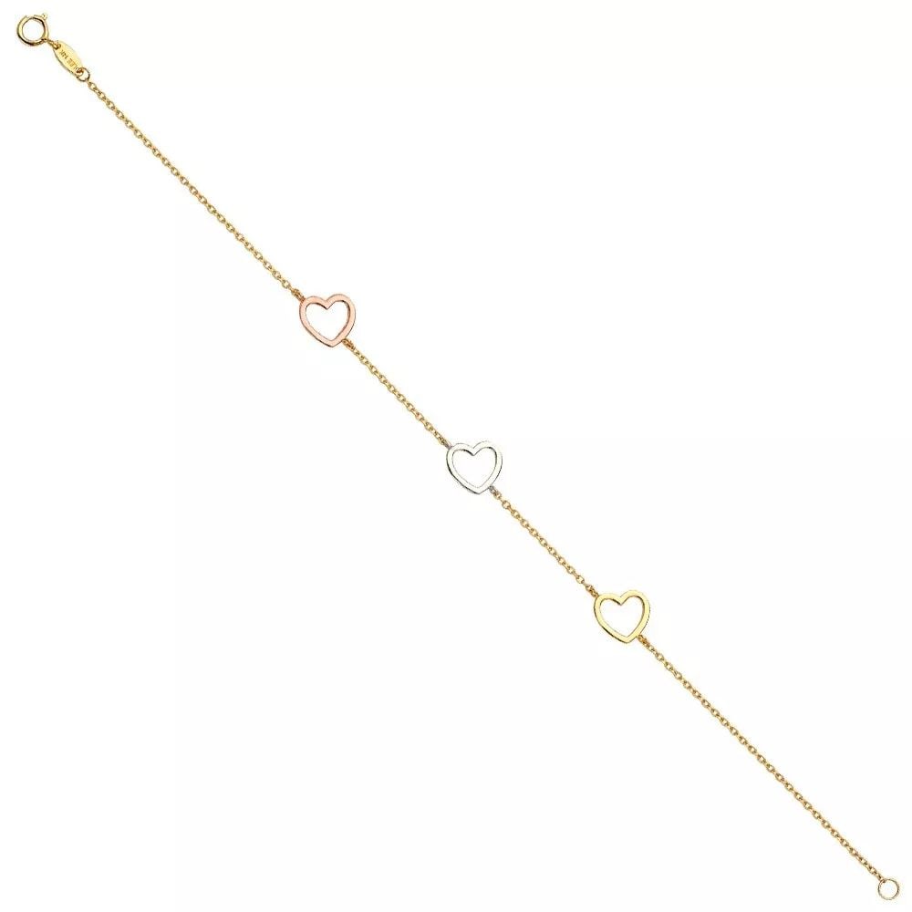 NEW 14K TRI COLOR GOLD LIGHT BRACELET: NEW 14K TRI COLOR GOLD LIGHT BRACELET 14K TRI COLOR GOLD NEW LIGHT BRACELET WEIGHT: 1.5 g LENGTH: 7+1in