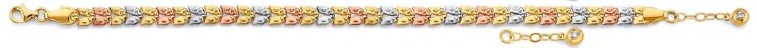 NEW 14K TRI COLOR GOLD FANCY BRACELET: NEW 14K TRI COLOR GOLD FANCY BRACELET 14K TRI COLOR GOLD NEW FANCY BRACELET WEIGHT: 3.9 g
