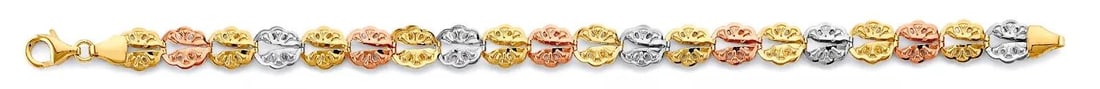NEW 14K TRI COLOR GOLD FANCY BRACELET (1 of 2)