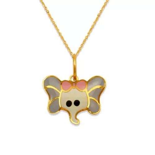 NEW 14K YELLOW GOLD BABY ELEPHANT ENAMEL PENDANT: NEW 14K YELLOW GOLD BABY ELEPHANT ENAMEL PENDANT 14K Yellow Gold Approx. 14x11mm Chains Sold Separately Weight: 0.3 Grams
