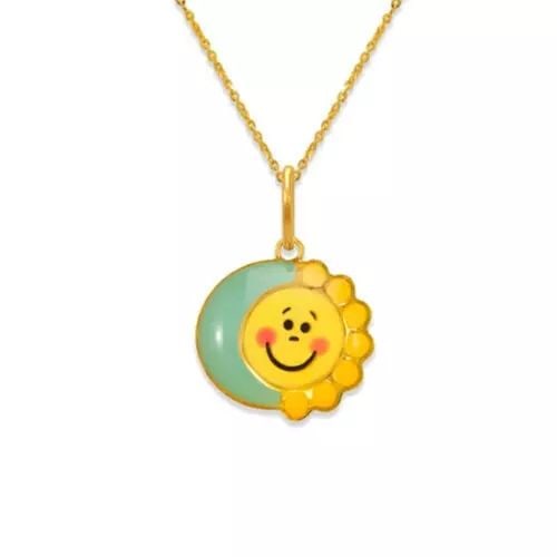 NEW 14K YELLOW GOLD SUN & MOON Weight:0.3 GramsPENDANT (1 of 2)