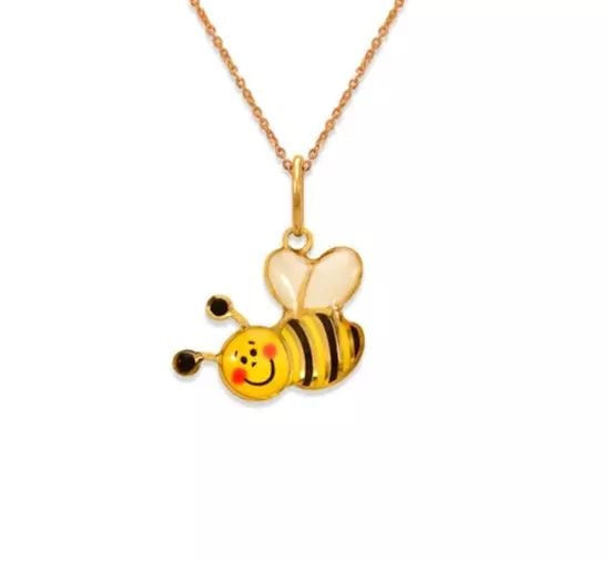 NEW 14K YELLOW GOLD HONEY BEE ENAMEL PENDANT: NEW 14K YELLOW GOLD HONEY BEE ENAMEL PENDANT 14K Yellow Gold Approx. 13x10mm Chains Sold Separately Weight: 0.2 Grams