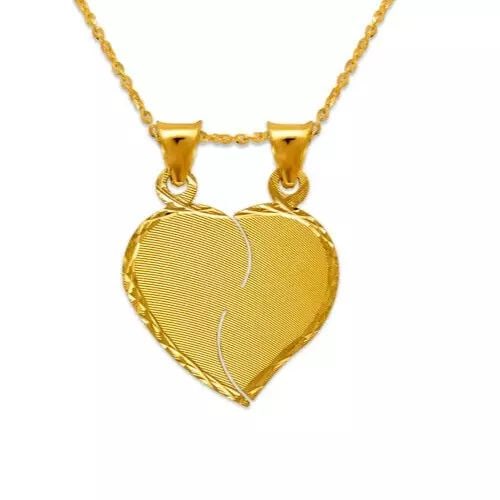 NEW 14K YELLOW GOLD PAINT HEART PENDANT (1 of 2)
