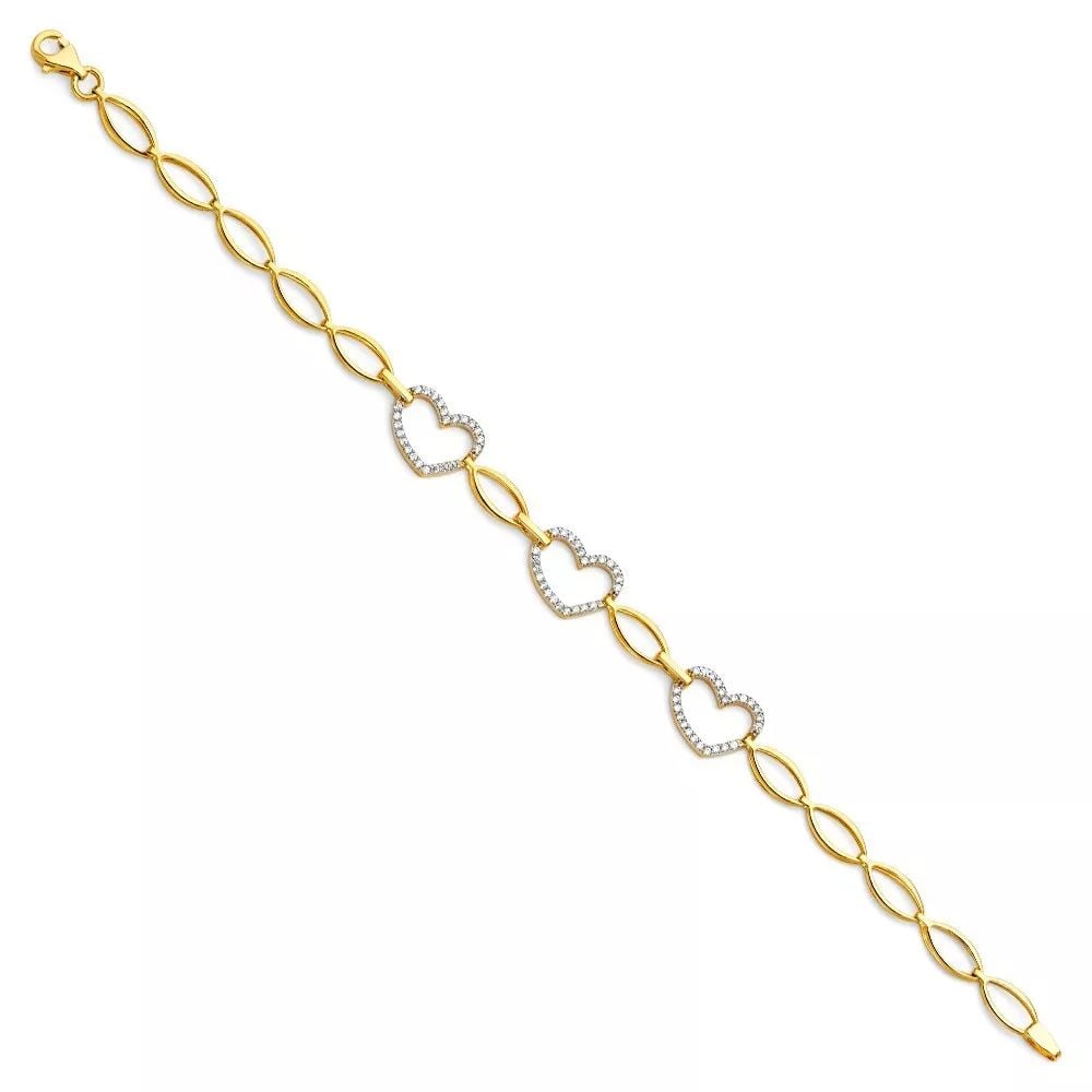 NEW 14K YELLOW GOLD CZ BRACELET (1 of 2)