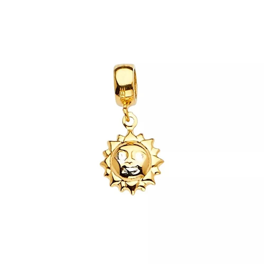 NEW 14K YELLOW GOLD SUN CHARM FOR MIX&MATCH BRACELET (1 of 2)