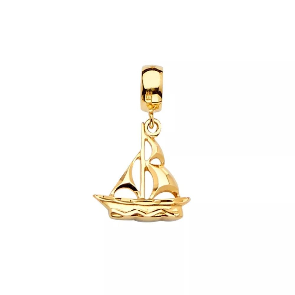 NEW 14K YELLOW GOLD BOAT CHARM FOR MIX&MATCH BRACELET (1 of 2)