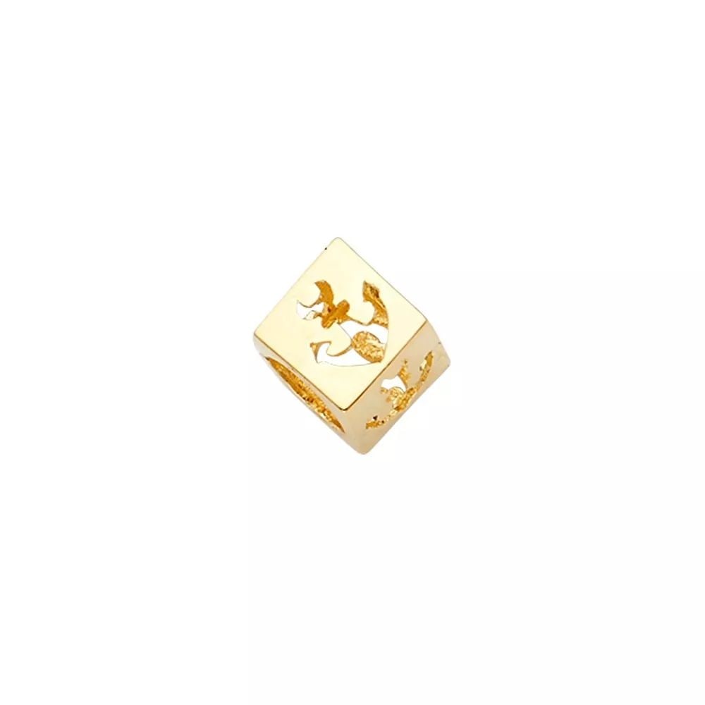 NEW 14K YELLOW GOLD ANCHOR DICE SLIDER CHARM FOR MIX&MATCH BRACELET: NEW 14K YELLOW GOLD ANCHOR DICE SLIDER CHARM FOR MIX&MATCH BRACELET 14K YELLOW GOLD NEW ANCHOR DICE SLIDER CHARM FOR MIX&MATCH BRACELET WEIGHT: 0.7 g
