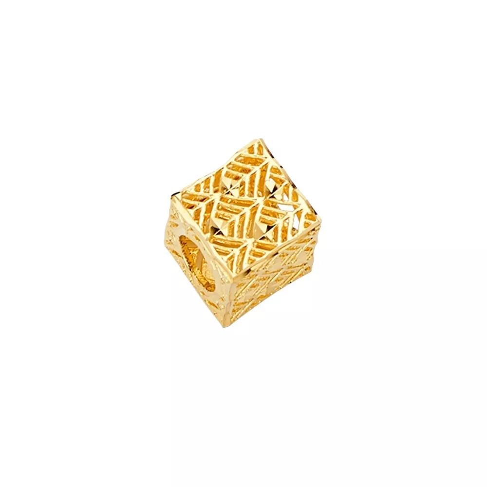 NEW 14K YELLOW GOLD FILIGREE DICE SLIDER CHARM FOR MIX&MATCH BRACELET: NEW 14K YELLOW GOLD FILIGREE DICE SLIDER CHARM FOR MIX&MATCH BRACELET 14K YELLOW GOLD NEW FILIGREE DICE SLIDER CHARM FOR MIX&MATCH BRACELET WEIGHT: 0.8 g