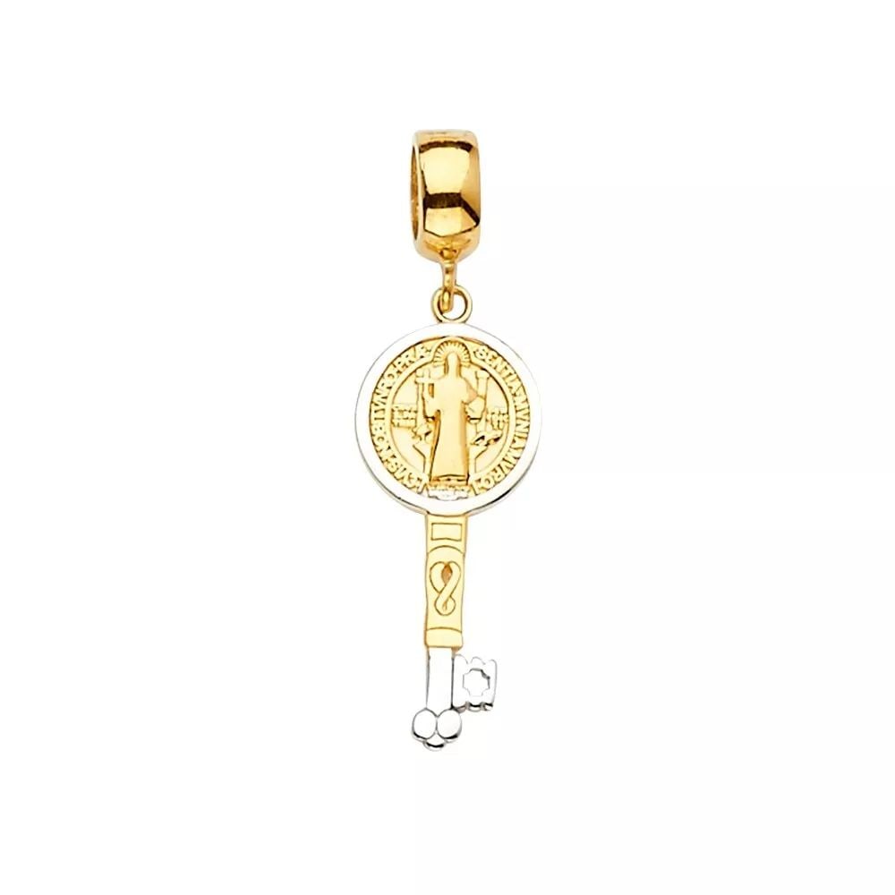 NEW 14K TWO TONE GOLD SAN BENITO CHARM FOR MIX&MATCH BRACELET: NEW 14K TOW TONE GOLD SAN BENITO CHARM FOR MIX&MATCH BRACELET 14K TOW TONE GOLD NEW SAN BENITO CHARM FOR MIX&MATCH BRACELET WEIGHT: 1.5 g
