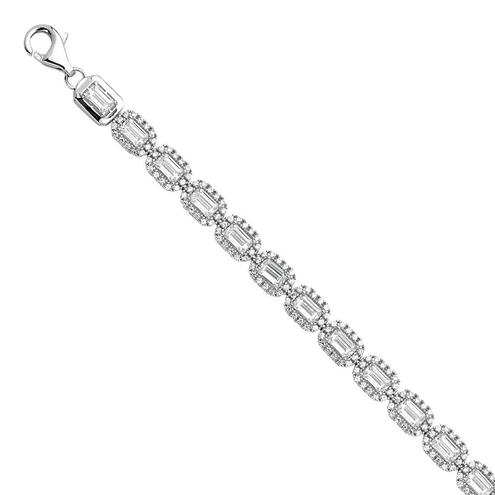 NEW 14K WHITE GOLD CZ BRACELET (1 of 2)