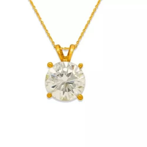 NEW 14K YELLOW GOLD CZ PENDANT (1 of 2)