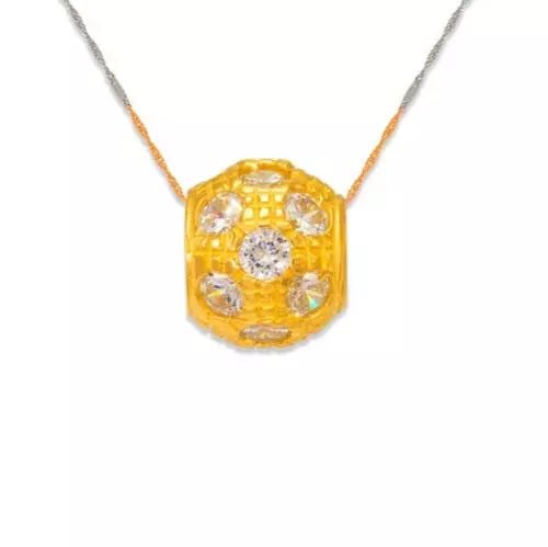 NEW 14K YELLOW GOLD BALL CZ PENDANT: NEW 14K YELLOW GOLD BALL CZ PENDANT 14K Yellow Gold Approx. 8x9mm High Polished/Diamond Cut/Cubic Zirconia Available in White Gold Chains Sold Separately Weight: 1.5 Grams