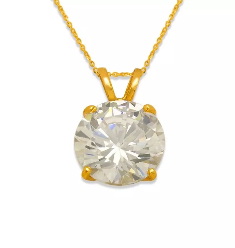 NEW 14K YELLOW GOLD CZ PENDANT (1 of 2)