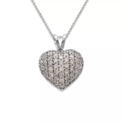 NEW 14K WHITE GOLD FANCY HEART CZ PENDANT: NEW 14K WHITE GOLD FANCY HEART CZ PENDANT 14K White Gold Approx. 14x13mm Cubic Zirconia Items in this Set: Earrings Available in Yellow Gold Chains Sold Separately Weight: 2.0 Grams